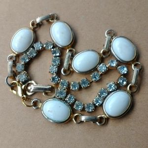 VTG - gold/white/rhinestone bracelet set